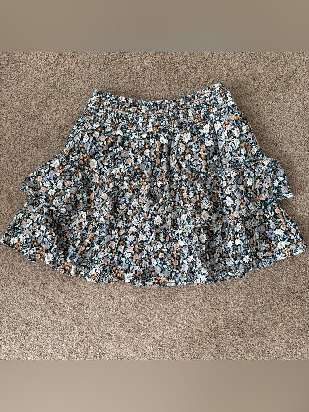 American Eagle Floral Ruffle Tiered Mini Skirt size small
